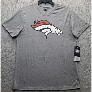 NFL Denver Broncos OTS Shirt Mens Medium Gray Primary Logo Short Sleeve Pullover